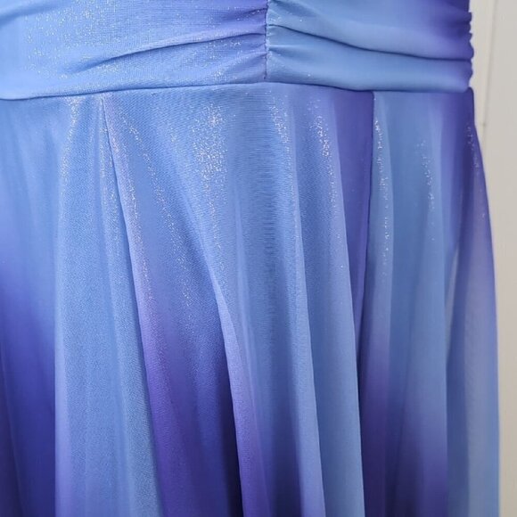 Le Chateau Blue and Purple Ruched Taylor Swift inspired Halter Dress - Picture 11 of 12